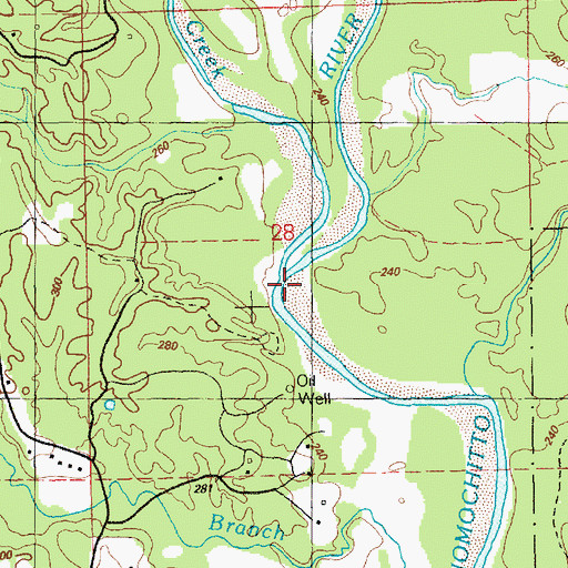Topographic Map of Cameron Creek, MS
