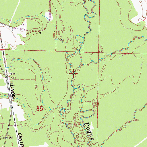 Topographic Map of Camp Creek, MS