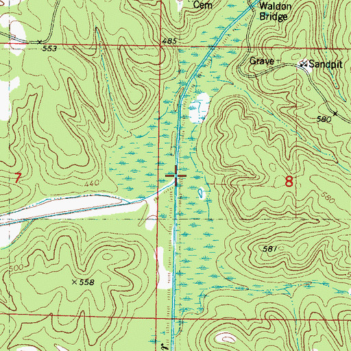 Topographic Map of Camp Creek, MS