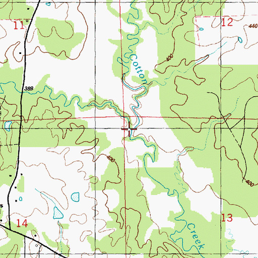 Topographic Map of Candy Creek, MS