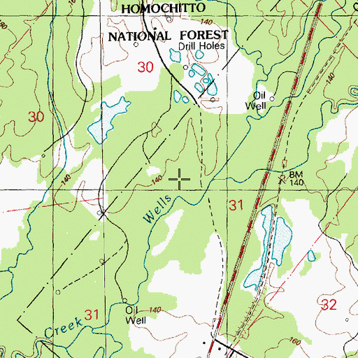 Topographic Map of Caney Branch, MS