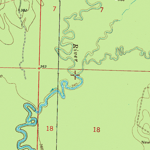 Topographic Map of Caney Creek, MS
