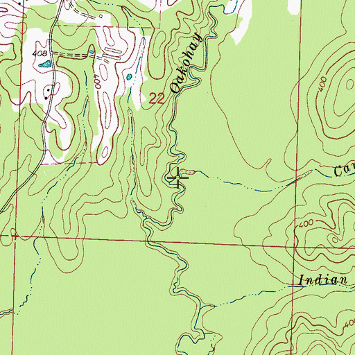 Topographic Map of Cantwell Branch, MS