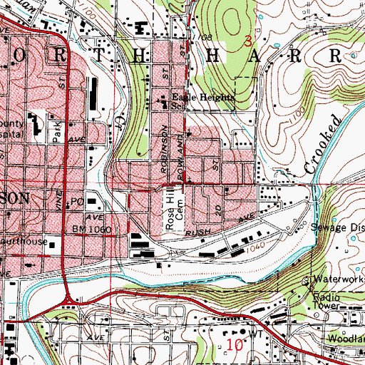 Topographic Map of First Church of God, AR