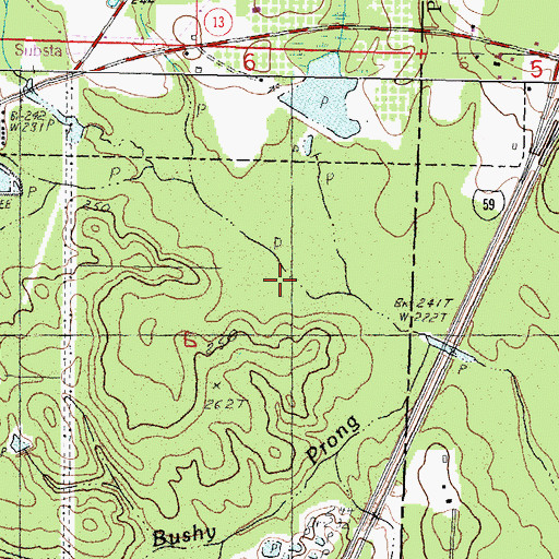 Topographic Map of Carters Reed Brake, MS