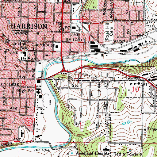 Topographic Map of First Church of the Nazarene, AR