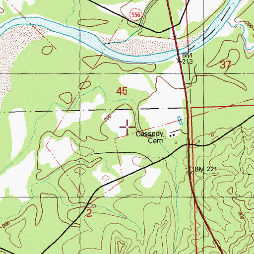Topographic Map of Cassedy Cemetery, MS