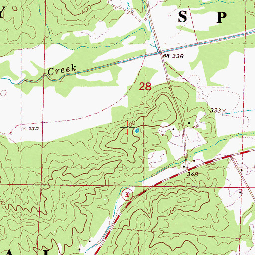 Topographic Map of Caswell School, MS