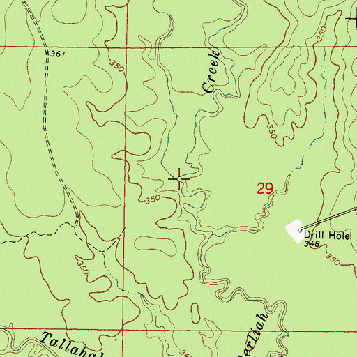 Topographic Map of Cedar Creek, MS