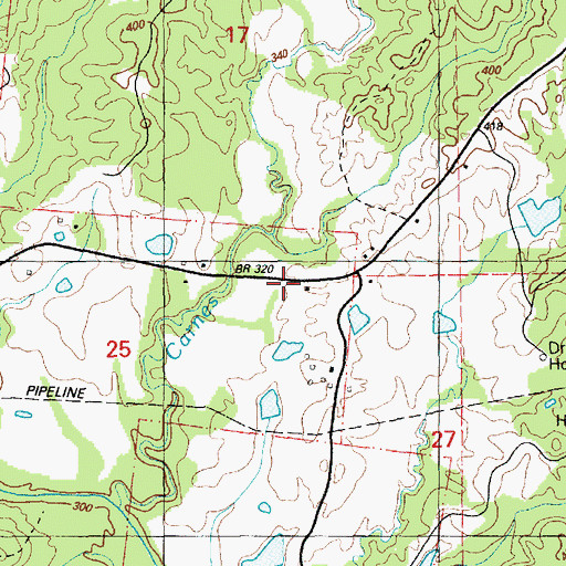 Topographic Map of Central School, MS