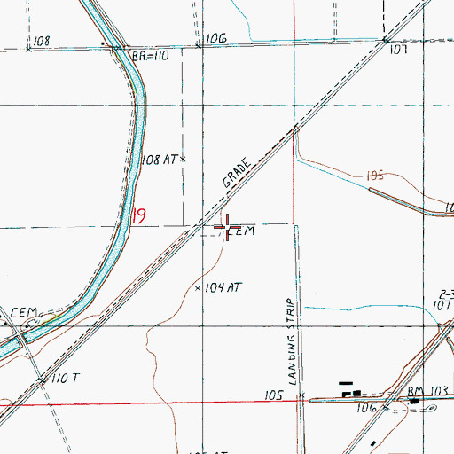 Topographic Map of Centrana Cemetery, MS