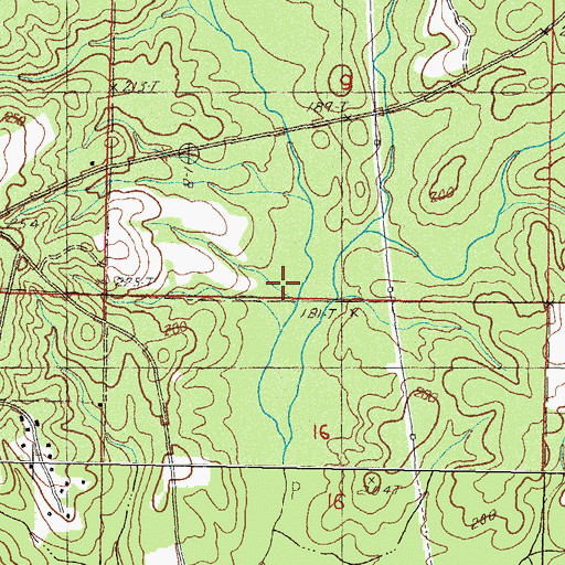 Topographic Map of Chaney Creek, MS