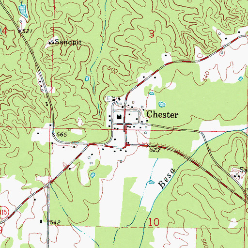 Topographic Map of Chester, MS