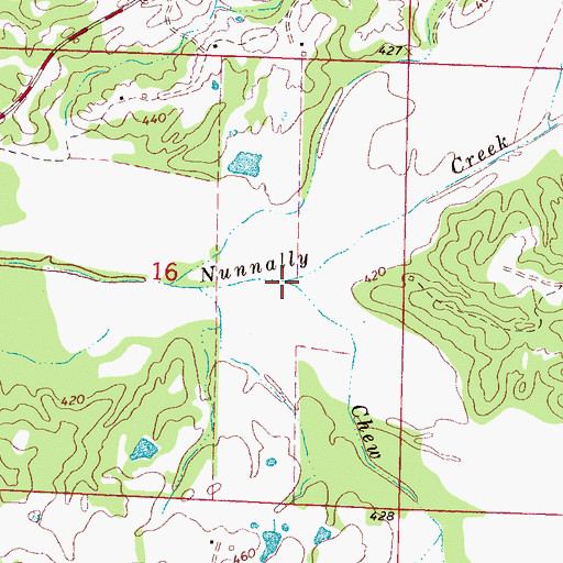 Topographic Map of Chew Creek, MS