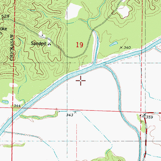 Topographic Map of Chilli Creek, MS