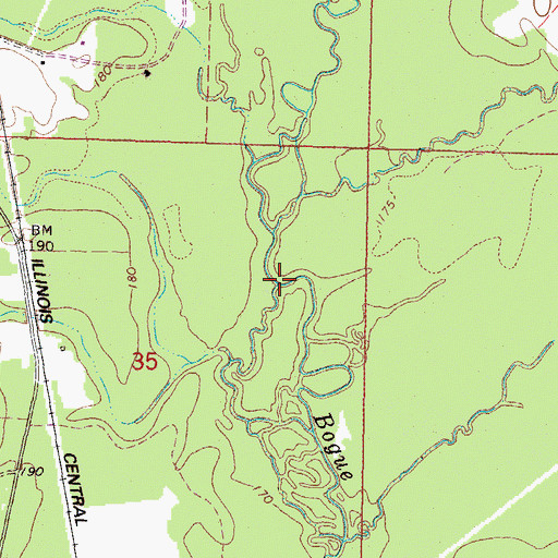 Topographic Map of Chinquapin Creek, MS
