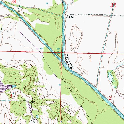 Topographic Map of Chiwapa Creek, MS