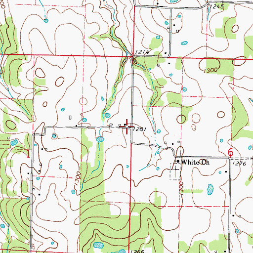 Topographic Map of Gaither Prairie, AR