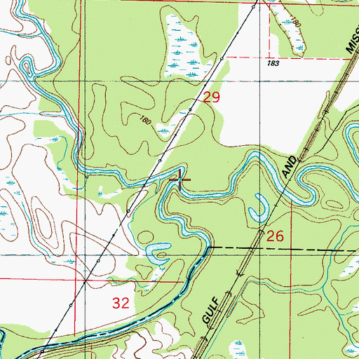 Topographic Map of Chuquatonchee Creek, MS
