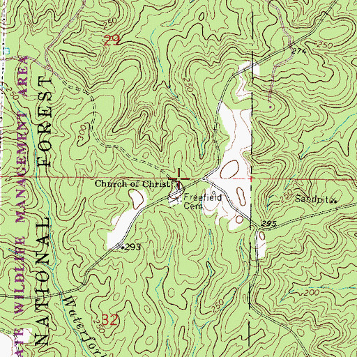 Topographic Map of Church of Christ, MS