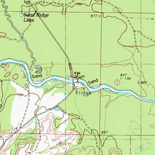 Topographic Map of City Bridge, MS