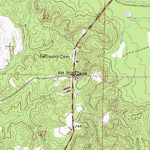 Topographic Map of Clark, MS