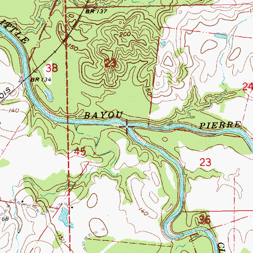 Topographic Map of Clarks Creek, MS