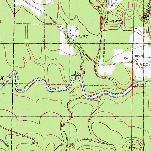 Topographic Map of Clear Creek, MS