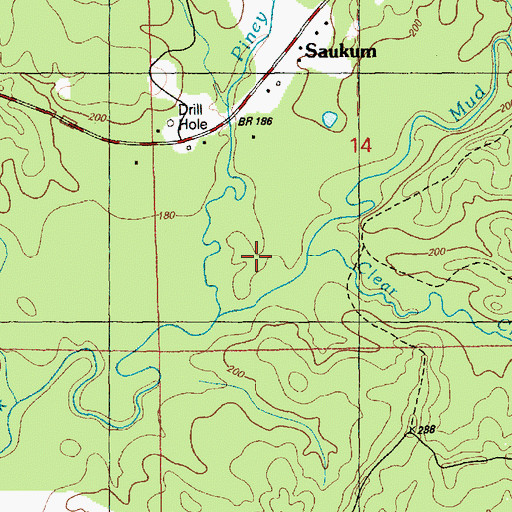 Topographic Map of Clear Creek, MS