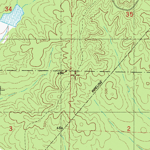 Topographic Map of Clear Springs Church, MS