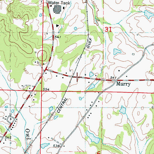 Topographic Map of Cliff Siding, MS