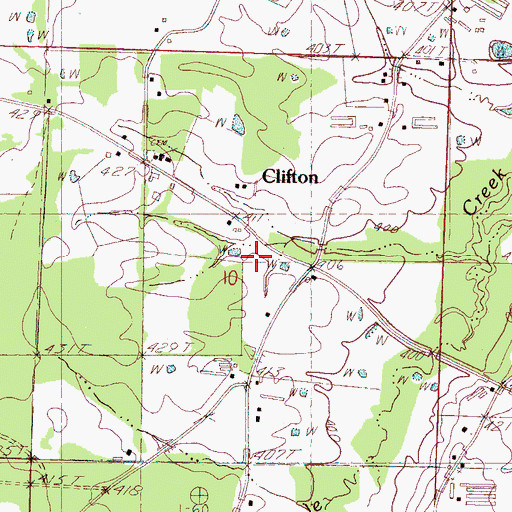 Topographic Map of Clifton, MS