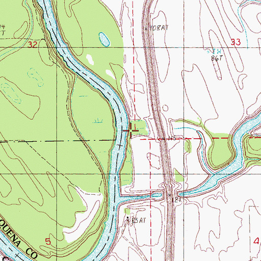 Topographic Map of Collins Creek, MS