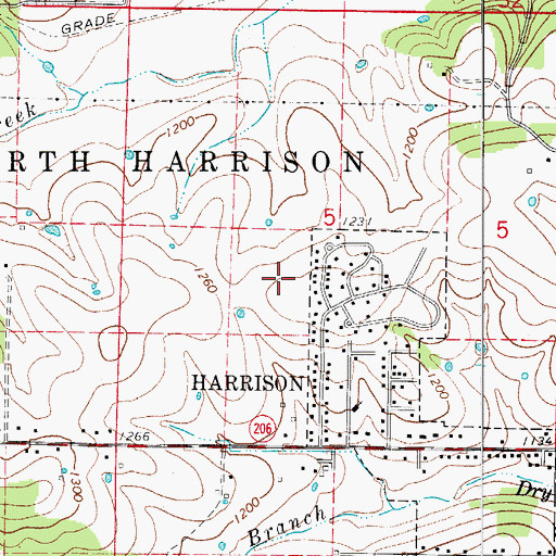 Topographic Map of Harrison High School, AR