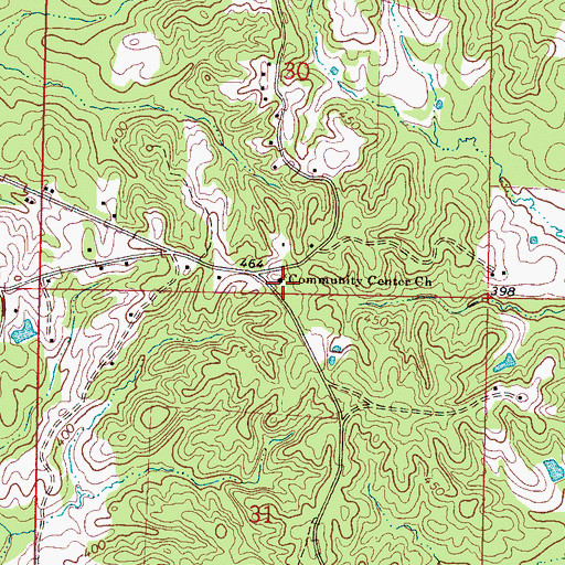 Topographic Map of Community Baptist Church, MS
