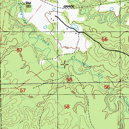 Topographic Map of Compton Creek, MS