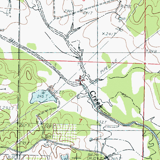 Topographic Map of Cool Branch, MS