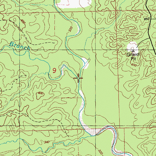 Topographic Map of Cool Springs Branch, MS