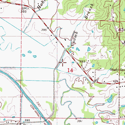 Topographic Map of Coomb Branch, MS