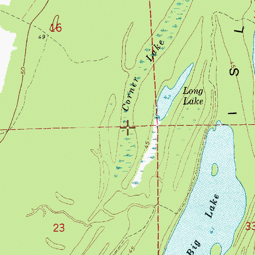 Topographic Map of Corner Lake, MS