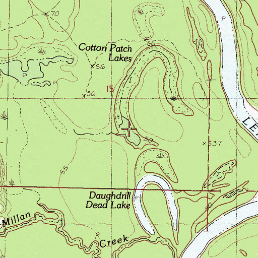 Topographic Map of Cotton Patch Lakes, MS