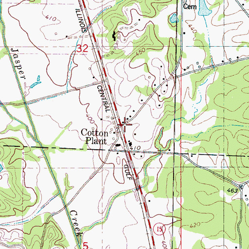 Topographic Map of Cotton Plant, MS