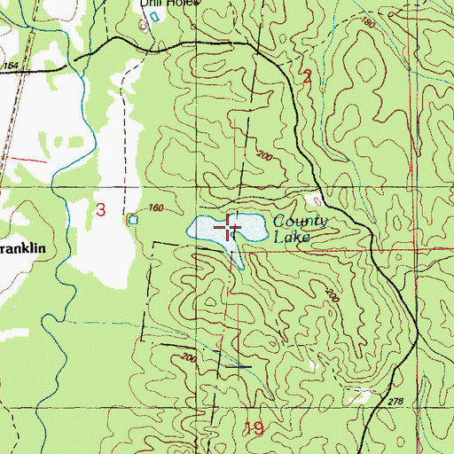 Topographic Map of County Lake, MS
