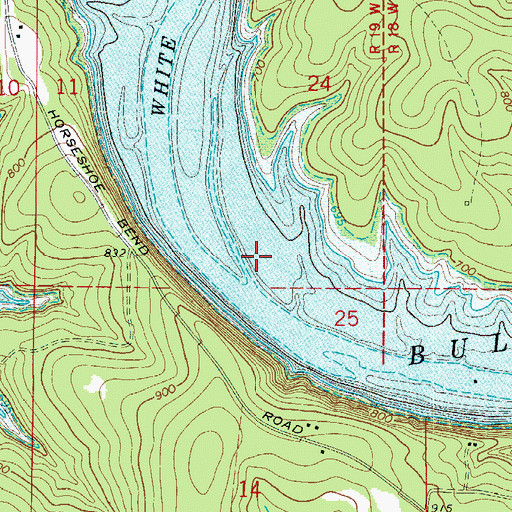 Topographic Map of Hog Thief Bend, AR