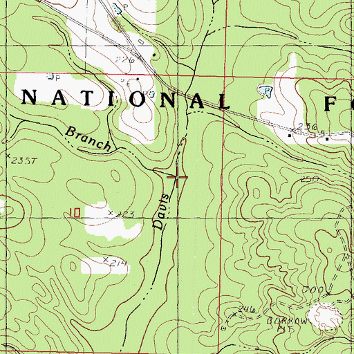 Topographic Map of Courtney Branch, MS