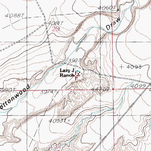 Topographic Map of Lazy J Ranch, AZ