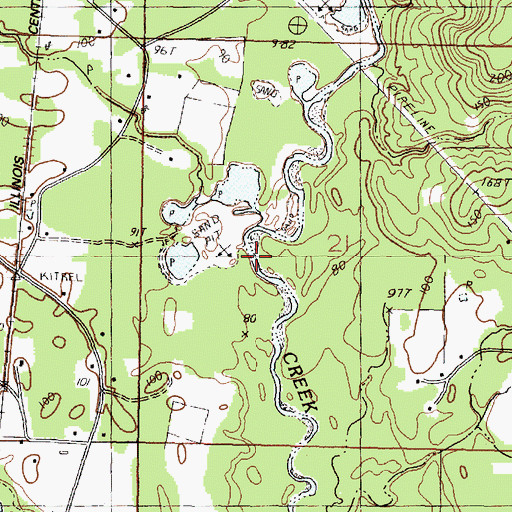 Topographic Map of Crane Creek, MS