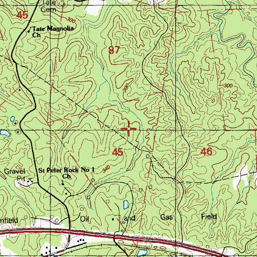 Topographic Map of Cranfield Oil and Gas Field, MS