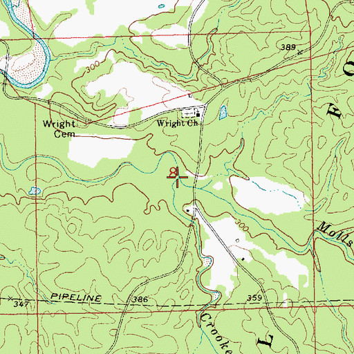 Topographic Map of Crooked Creek, MS