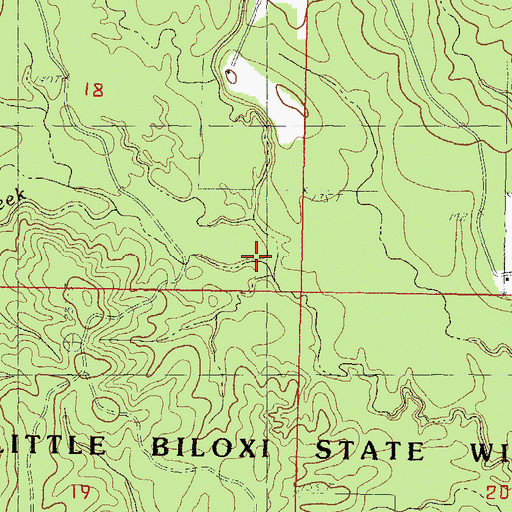Topographic Map of Crooked Creek, MS